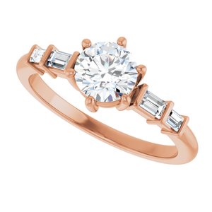 10K Rose Gold 5.8 mm Round Ring Mounting – image 8