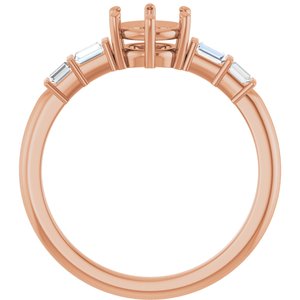 14K Rose Gold 5.8 mm Round 1/6 CTW Lab-Grown Diamond Semi-Set Ring – image 4