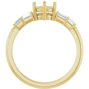 14K Yellow Gold 5.8 mm Round 1/6 CTW Natural Diamond Semi-Set Ring – image 4