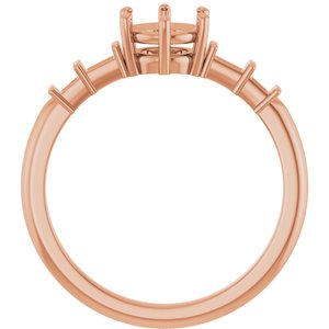 18K Rose Gold 5.8 mm Round Ring Mounting – image 4