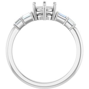 14K White Gold 5.8 mm Round 1/6 CTW Lab-Grown Diamond Semi-Set Ring – image 4