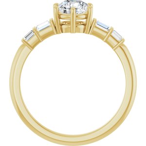 14K Yellow Gold 5.8 mm Round 1/6 CTW Lab-Grown Diamond Semi-Set Ring – image 3