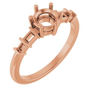 10K Rose Gold 5.8 mm Round Ring Mounting – image 2