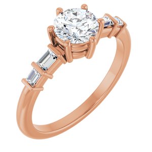 18K Rose Gold 5.8 mm Round Ring Mounting