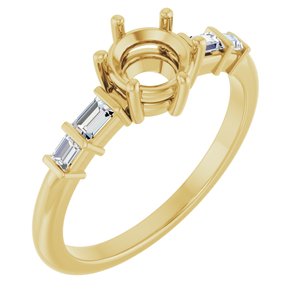 14K Yellow Gold 5.8 mm Round 1/6 CTW Lab-Grown Diamond Semi-Set Ring – image 2