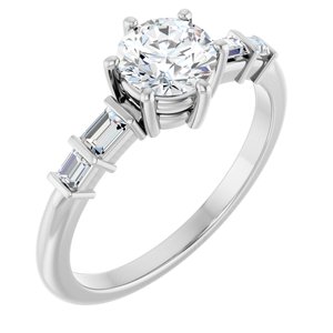 14K X1 White Gold 5.8 mm Round Ring Mounting