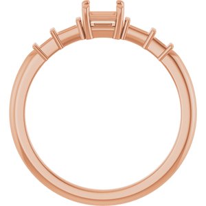 10K Rose Gold 3.5x3.5 mm Square Ring Mounting – image 4