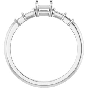 14K X1 White Gold 3.5x3.5 mm Square Ring Mounting – image 4