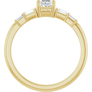 14K Yellow Gold 3.5x3.5 mm Square Ring Mounting – image 3