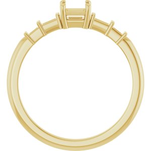 14K Yellow Gold 3.5x3.5 mm Square Ring Mounting – image 4