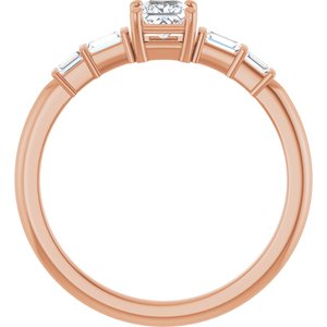 18K Rose Gold 3.5x3.5 mm Square Ring Mounting – image 3