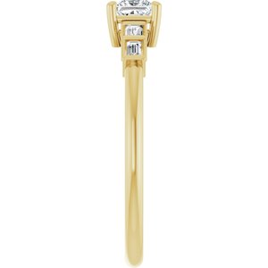 14K Yellow Gold 3.5x3.5 mm Square Ring Mounting – image 7