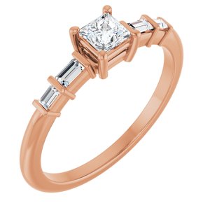 18K Rose Gold 3.5x3.5 mm Square Ring Mounting
