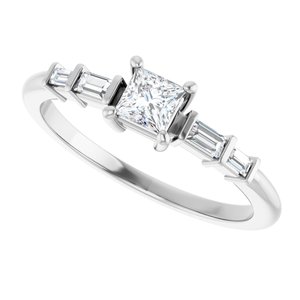 14K X1 White Gold 3.5x3.5 mm Square Ring Mounting – image 8