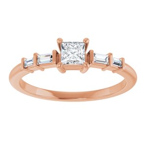 10K Rose Gold 3.5x3.5 mm Square Ring Mounting – image 5