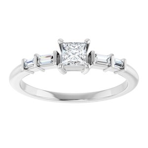 14K X1 White Gold 3.5x3.5 mm Square Ring Mounting – image 5