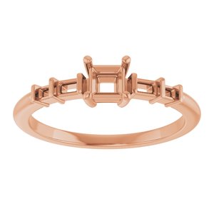 10K Rose Gold 3.5x3.5 mm Square Ring Mounting – image 6