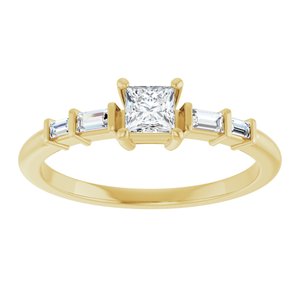 14K Yellow Gold 3.5x3.5 mm Square Ring Mounting – image 5