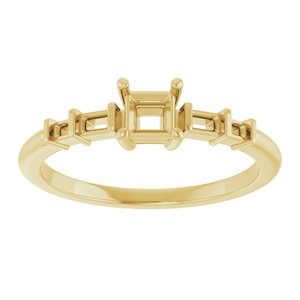 18K Yellow Gold 3.5x3.5 mm Square Ring Mounting – image 6
