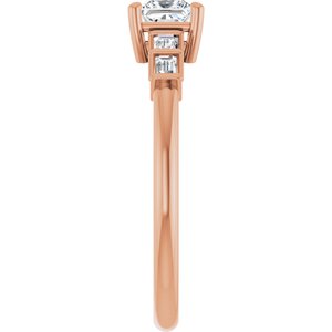 10K Rose Gold 4x4 mm Square Ring Mounting – image 7