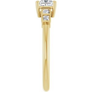 18K Yellow Gold 4x4 mm Square Ring Mounting – image 7