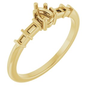 14K Yellow Gold 4.5x3 mm Pear Ring Mounting – image 2
