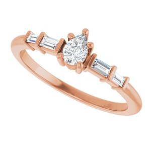 14K Rose Gold 4.5x3 mm Pear Ring Mounting – image 8