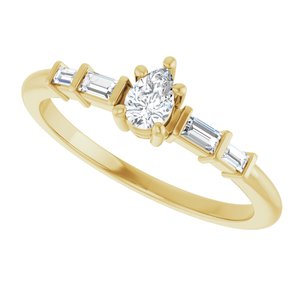 18K Yellow Gold 4.5x3 mm Pear Ring Mounting – image 8