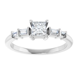 10K White Gold 4x4 mm Square Ring Mounting – image 5