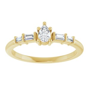 10K Yellow Gold 4.5x3 mm Pear Ring Mounting – image 5