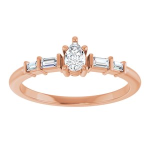 14K Rose Gold 4.5x3 mm Pear Ring Mounting – image 5