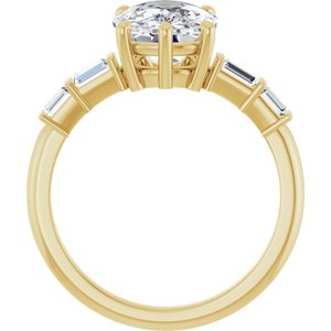 18K Yellow Gold 10x8 mm Elongated Cushion Ring Mounting – image 3
