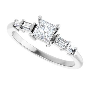 Continuum Sterling Silver 4x4 mm Square Ring Mounting – image 8