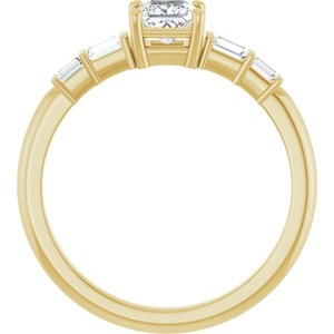 18K Yellow Gold 4x4 mm Square Ring Mounting – image 3