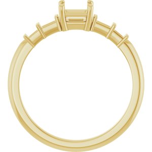 18K Yellow Gold 4x4 mm Square Ring Mounting – image 4