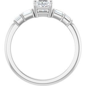 18K White Gold 4x4 mm Square Ring Mounting – image 3