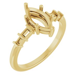 10K Yellow Gold 10x5 mm Marquise Ring Mounting – image 2