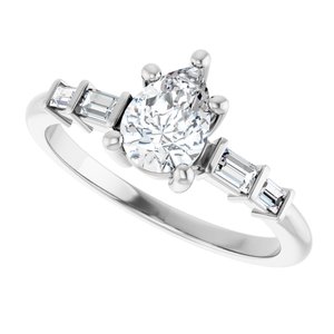 Platinum 7x5 mm Pear Ring Mounting – image 8