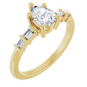 10K Yellow Gold 7x5 mm Pear Ring Mounting