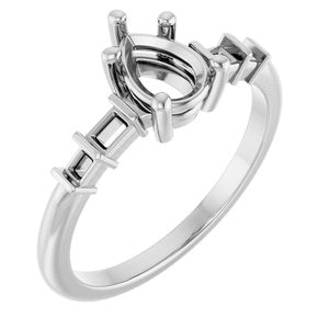 10K White Gold 7x5 mm Pear Ring Mounting – image 2