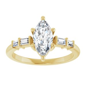 14K Yellow Gold 10x5 mm Marquise Ring Mounting – image 5