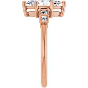14K Rose Gold 10x5 mm Marquise Ring Mounting – image 7