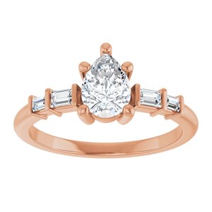 10K Rose Gold 7x5 mm Pear Ring Mounting – image 5