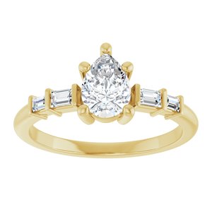 10K Yellow Gold 7x5 mm Pear Ring Mounting – image 5
