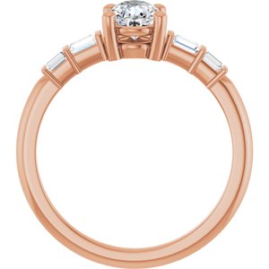 18K Rose Gold 7x5 mm Pear Ring Mounting – image 3