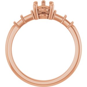 14K Rose Gold 7x5 mm Pear Ring Mounting – image 4