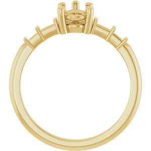 10K Yellow Gold 7x5 mm Pear Ring Mounting – image 4