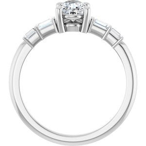 10K White Gold 7x5 mm Pear Ring Mounting – image 3