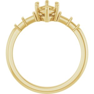 14K Yellow Gold 10x5 mm Marquise Ring Mounting – image 4