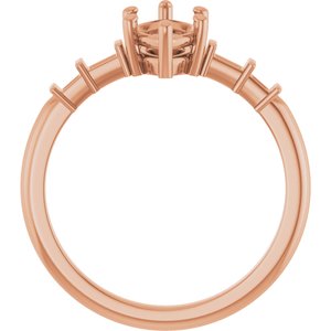 18K Rose Gold 10x5 mm Marquise Ring Mounting – image 4